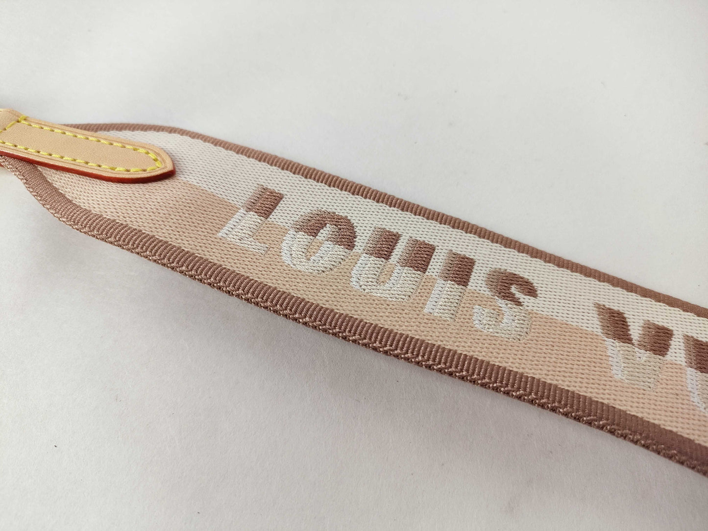 LOUIS VUITTON Signature Strap, Beige/Brown Canvas, Gold Hardware, 95*4.5*.05cm, Other Accessories
