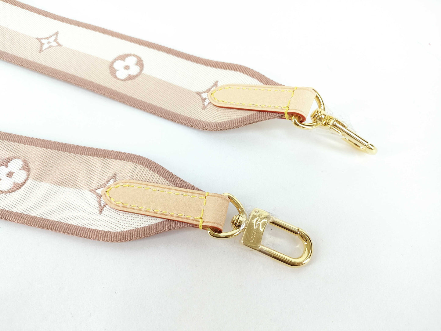 LOUIS VUITTON Signature Strap, Beige/Brown Canvas, Gold Hardware, 95*4.5*.05cm, Other Accessories