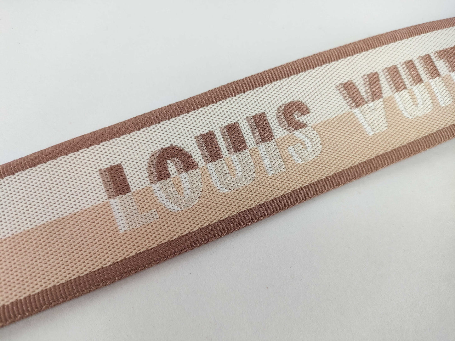 LOUIS VUITTON Signature Strap, Beige/Brown Canvas, Gold Hardware, 95*4.5*.05cm, Other Accessories