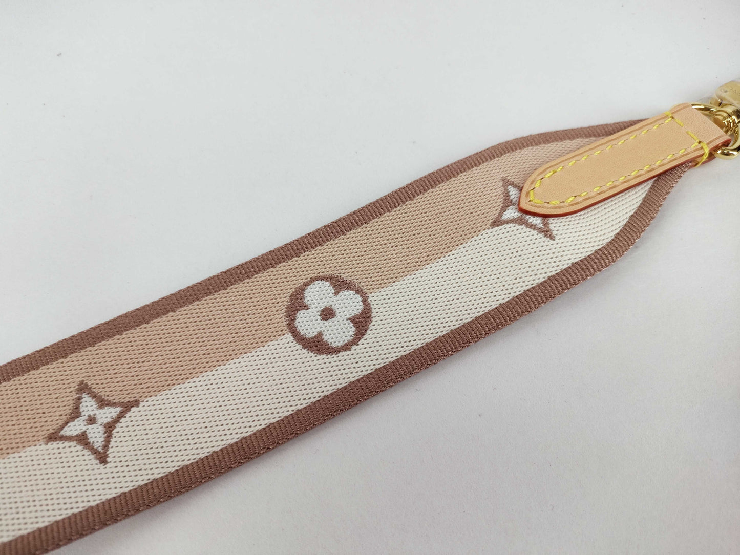 LOUIS VUITTON Signature Strap, Beige/Brown Canvas, Gold Hardware, 95*4.5*.05cm, Other Accessories