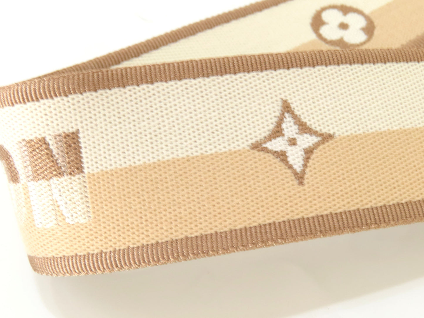 LOUIS VUITTON Signature Strap, Beige/Brown Canvas with Gold Hardware, 95*4.5*.05cm