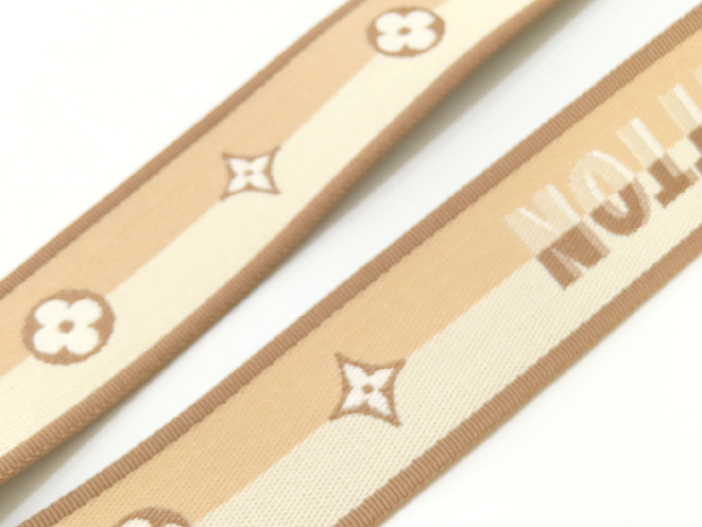 LOUIS VUITTON Signature Strap, Beige/Brown Canvas with Gold Hardware, 95*4.5*.05cm