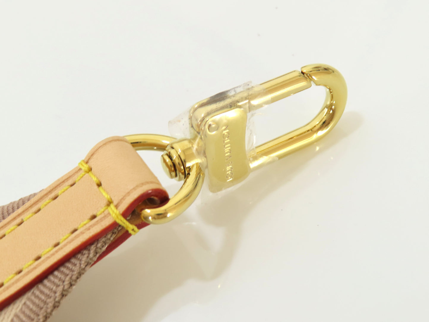 LOUIS VUITTON Signature Strap, Beige/Brown Canvas with Gold Hardware, 95*4.5*.05cm
