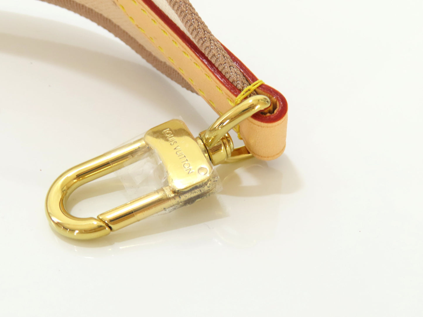 LOUIS VUITTON Signature Strap, Beige/Brown Canvas with Gold Hardware, 95*4.5*.05cm