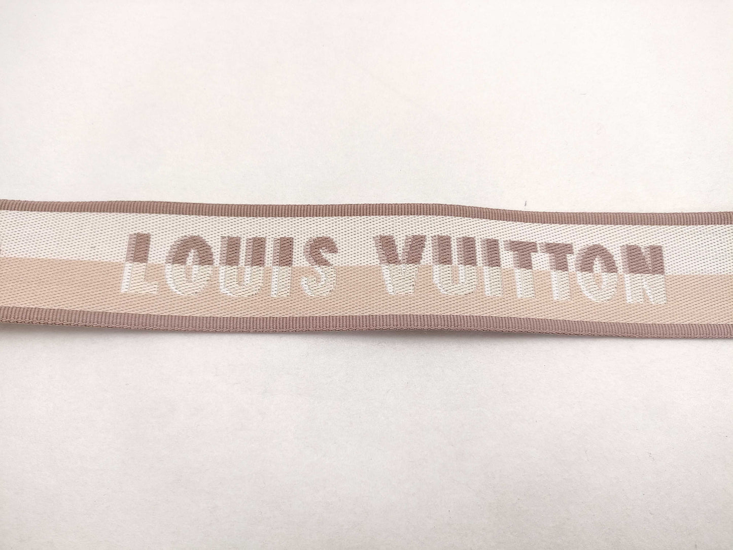 LOUIS VUITTON Signature Strap, Beige/Brown Canvas with Gold Hardware, 95*4.5*.05cm