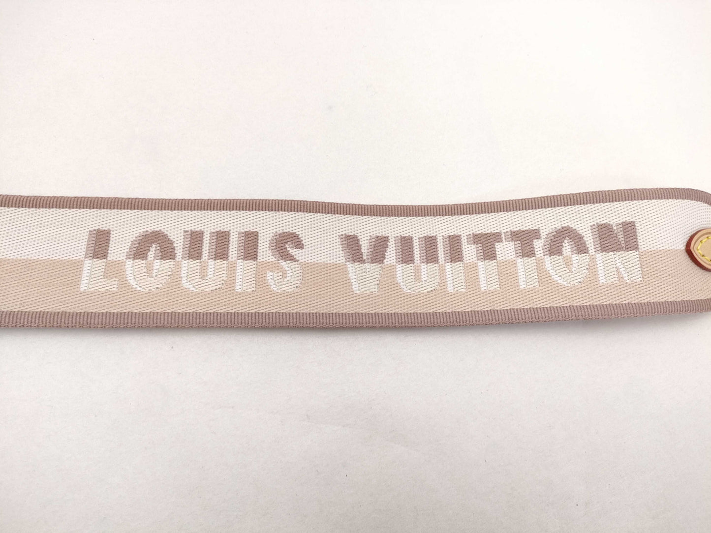 LOUIS VUITTON Signature Strap, Beige/Brown Canvas with Gold Hardware, 95*4.5*.05cm