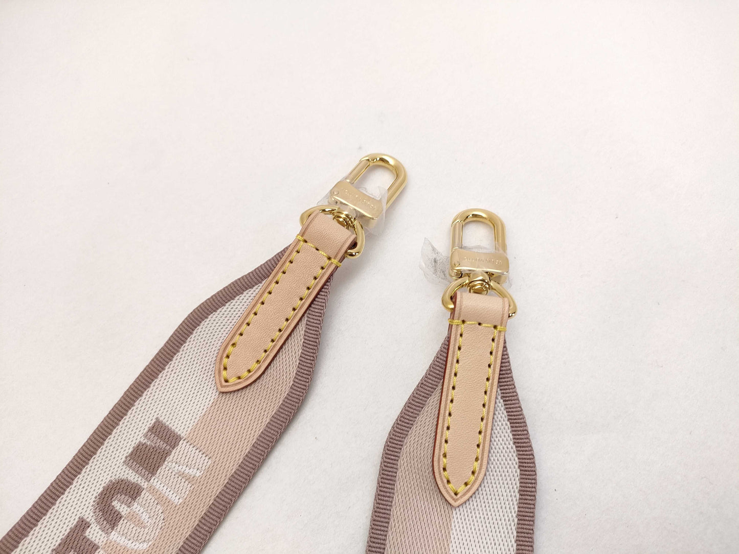LOUIS VUITTON Signature Strap, Beige/Brown Canvas with Gold Hardware, 95*4.5*.05cm Strap