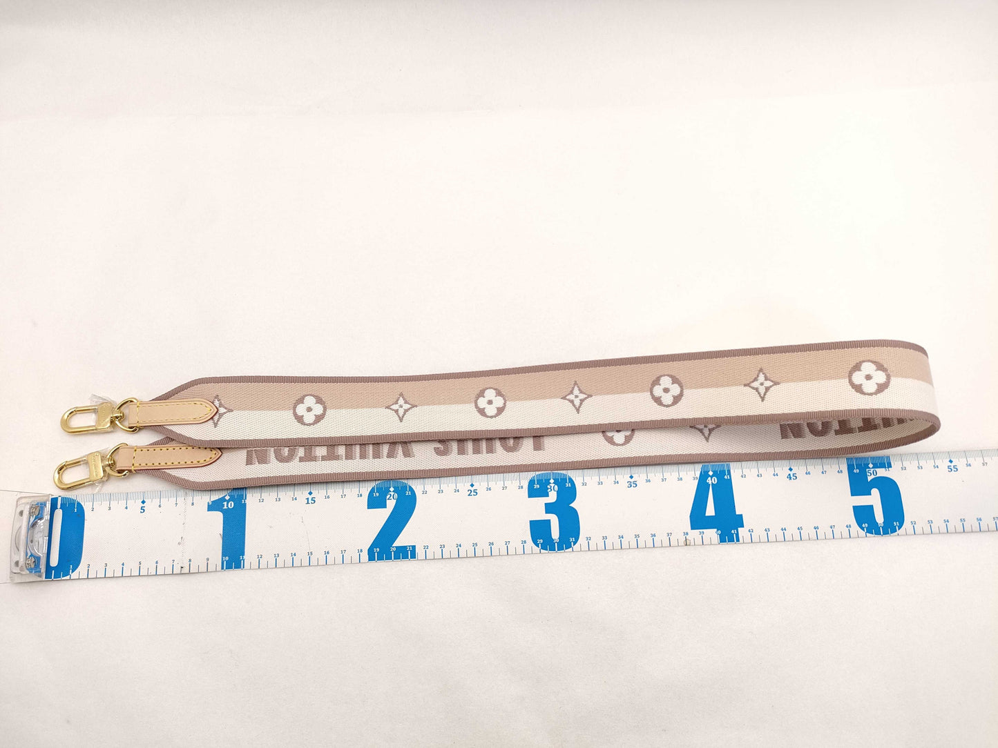 LOUIS VUITTON Signature Strap, Beige/Brown Canvas with Gold Hardware, 95*4.5*.05cm Strap