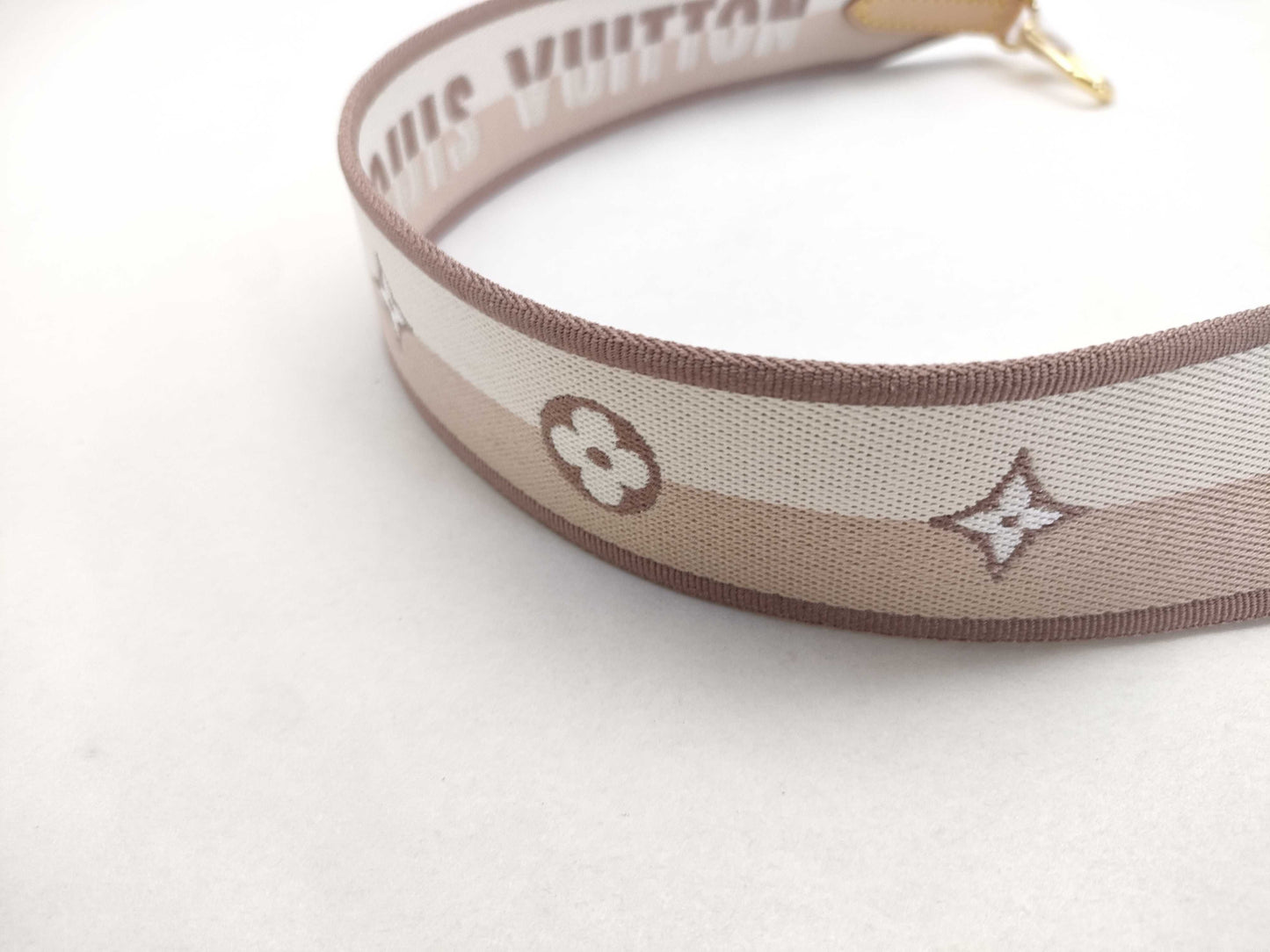 LOUIS VUITTON Signature Strap, Beige/Brown Canvas with Gold Hardware, 95*4.5*.05cm Strap
