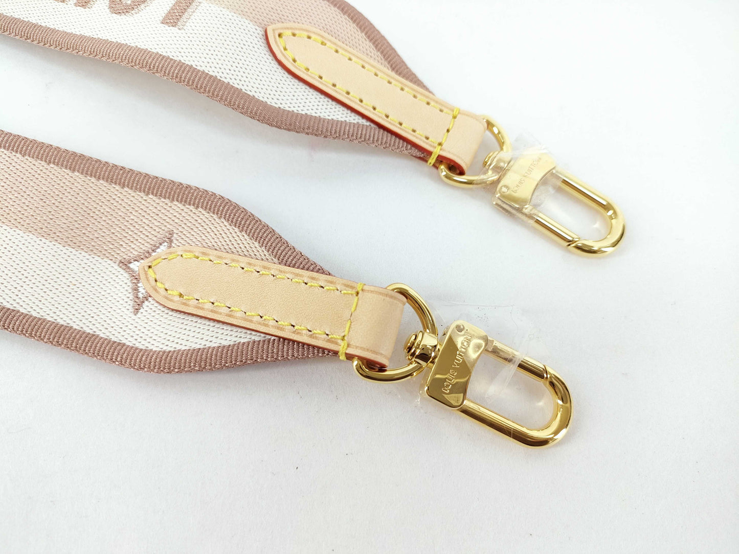 LOUIS VUITTON Signature Strap, Beige/Brown Canvas, Gold Hardware, 95*4.5*.05cm, Other Accessories