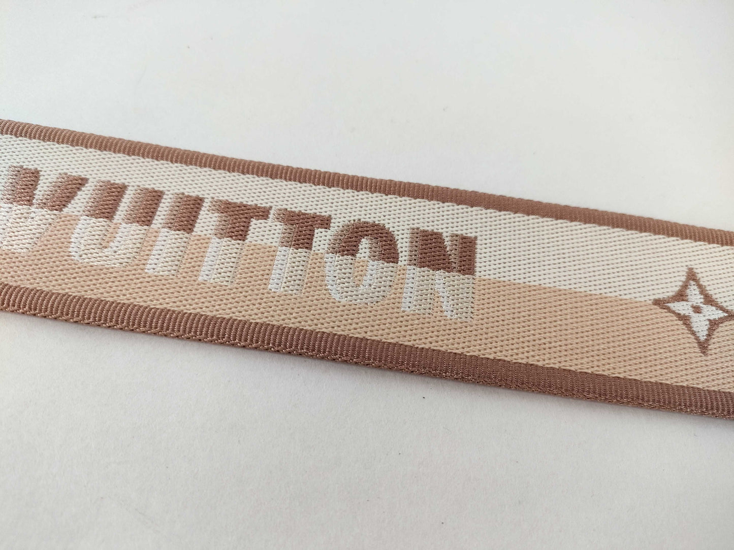LOUIS VUITTON Signature Strap, Beige/Brown Canvas, Gold Hardware, 95*4.5*.05cm, Other Accessories