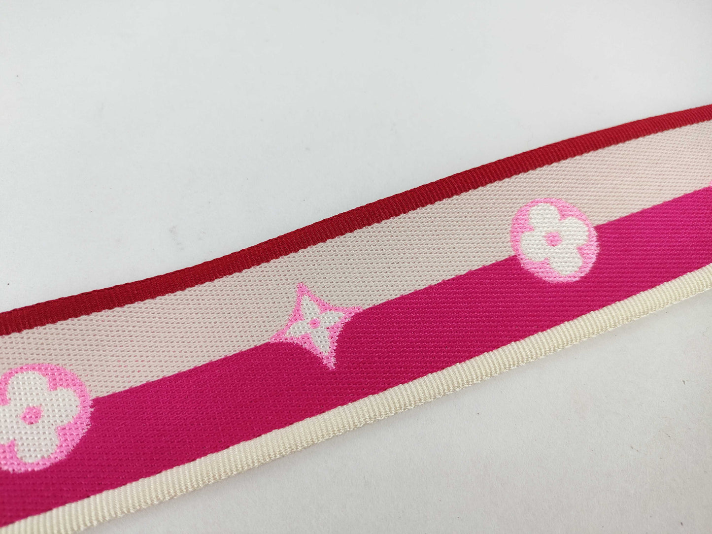 LOUIS VUITTON Louis Vuitton Signature Strap, Pink/Beige Canvas, Gold Hardware, 95*4.5*.05cm, Other Accessories