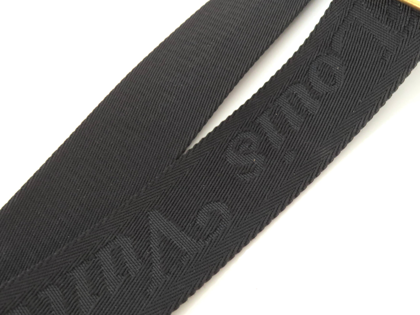 LOUIS VUITTON Louis Vuitton Signature Adjustable Strap Black with Gold Hardware 95*4.5*0.5cm Strap