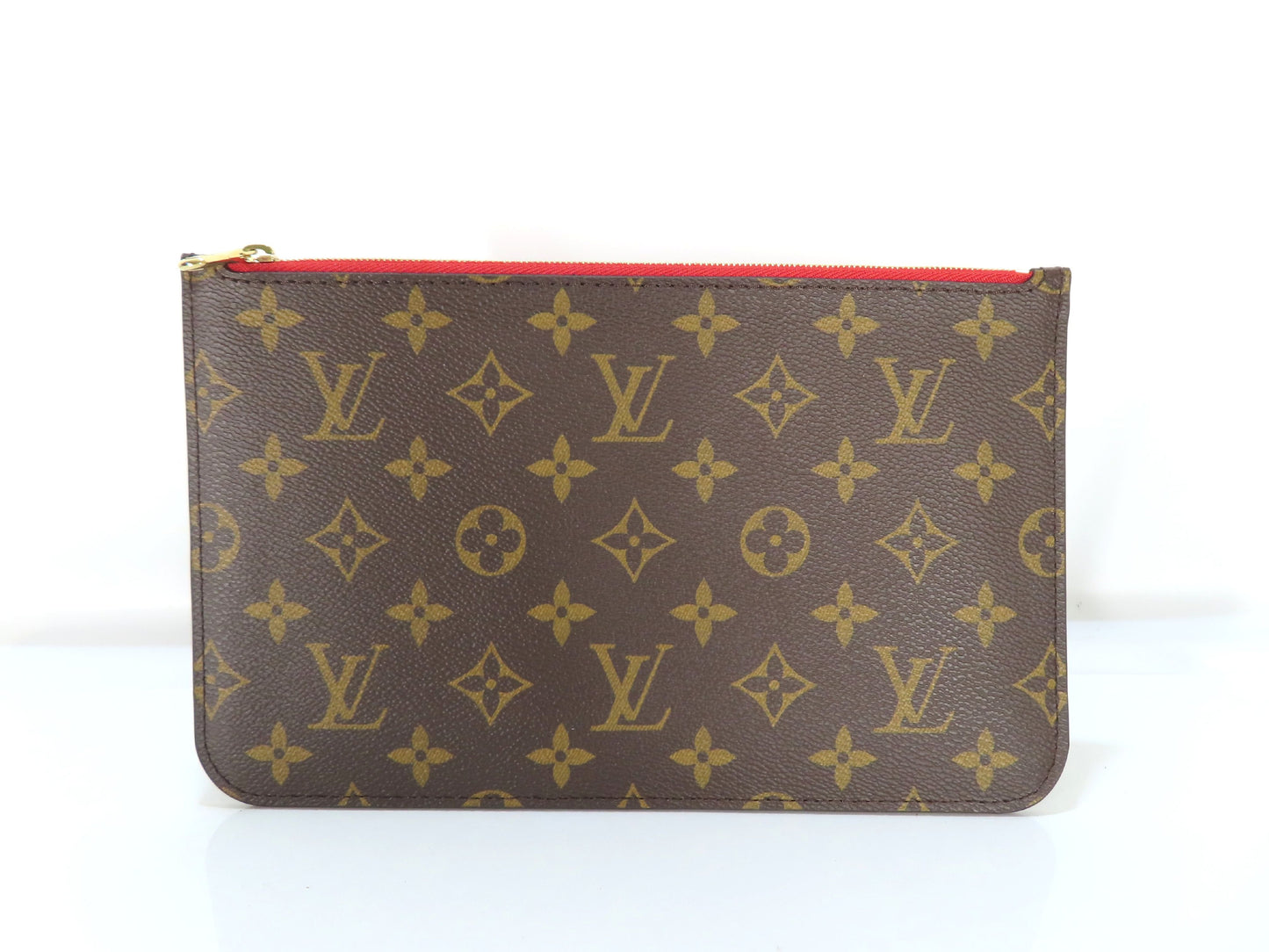 LOUIS VUITTON Unidentified Monogram Louis Vuitton Neverfull Pouch / Brown Monogram Canvas / Gold Hardware Pouch