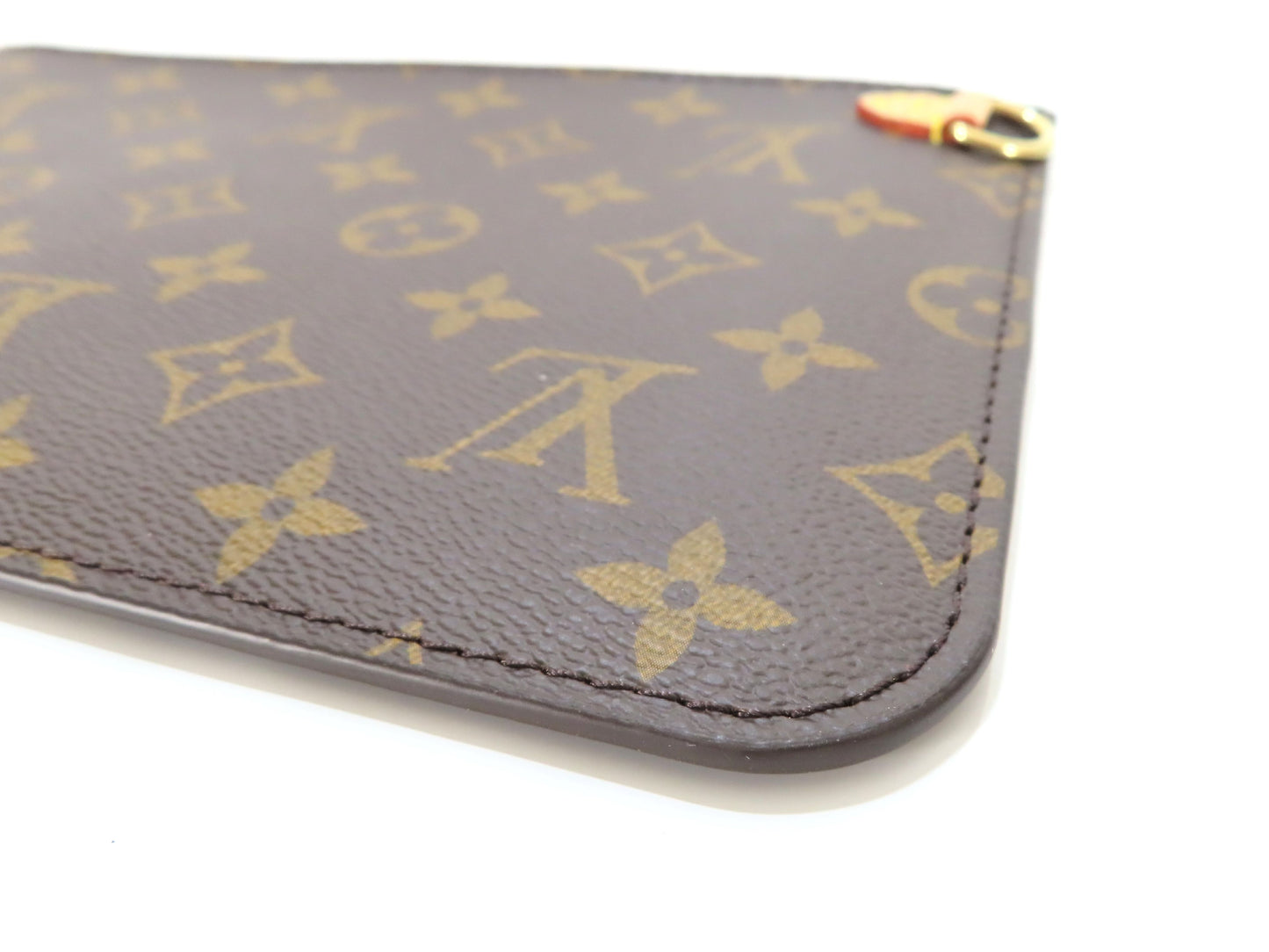 LOUIS VUITTON Unidentified Monogram Louis Vuitton Neverfull Pouch / Brown Monogram Canvas / Gold Hardware Pouch