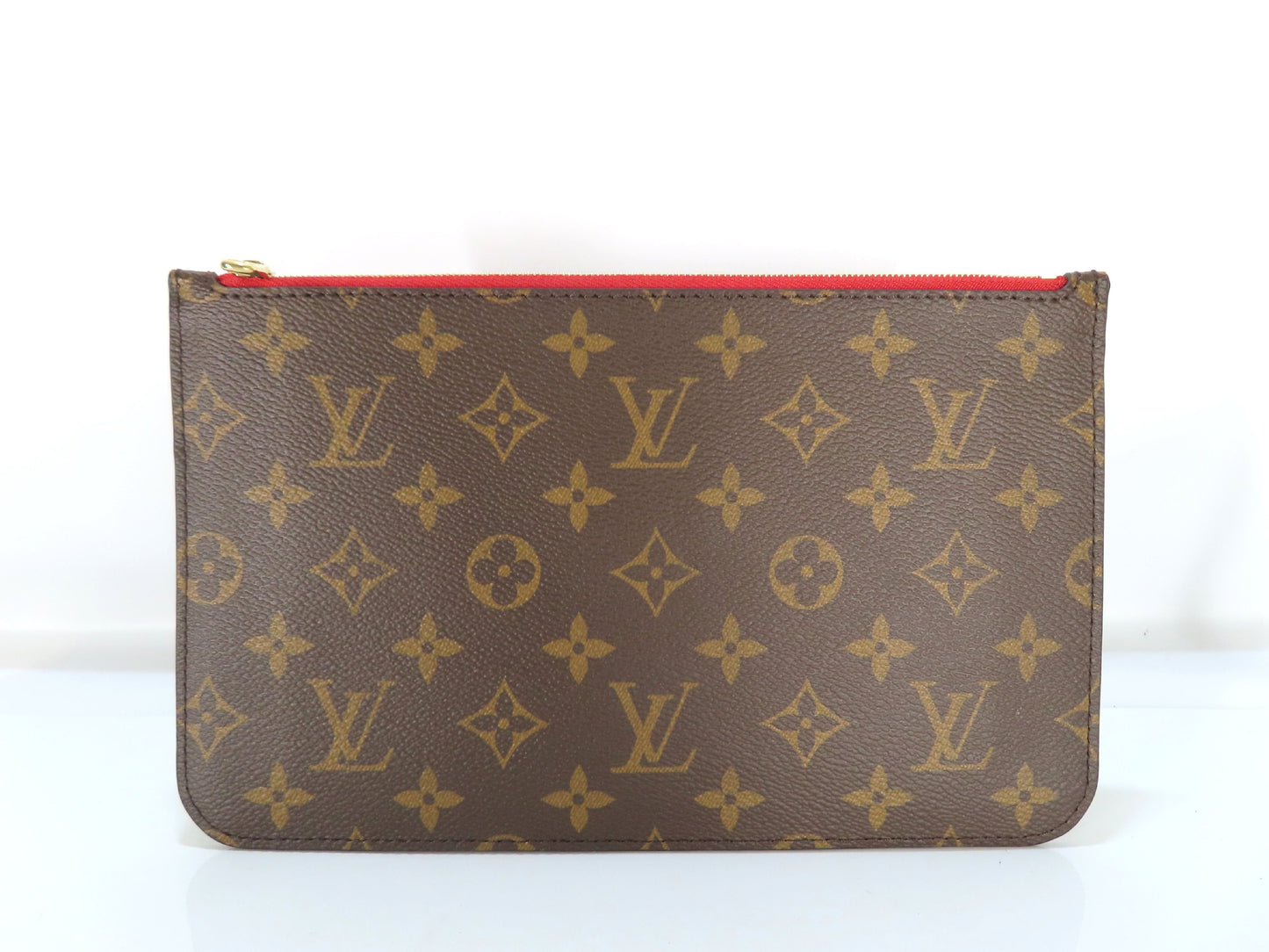 LOUIS VUITTON Unidentified Monogram Louis Vuitton Neverfull Pouch / Brown Monogram Canvas / Gold Hardware Pouch