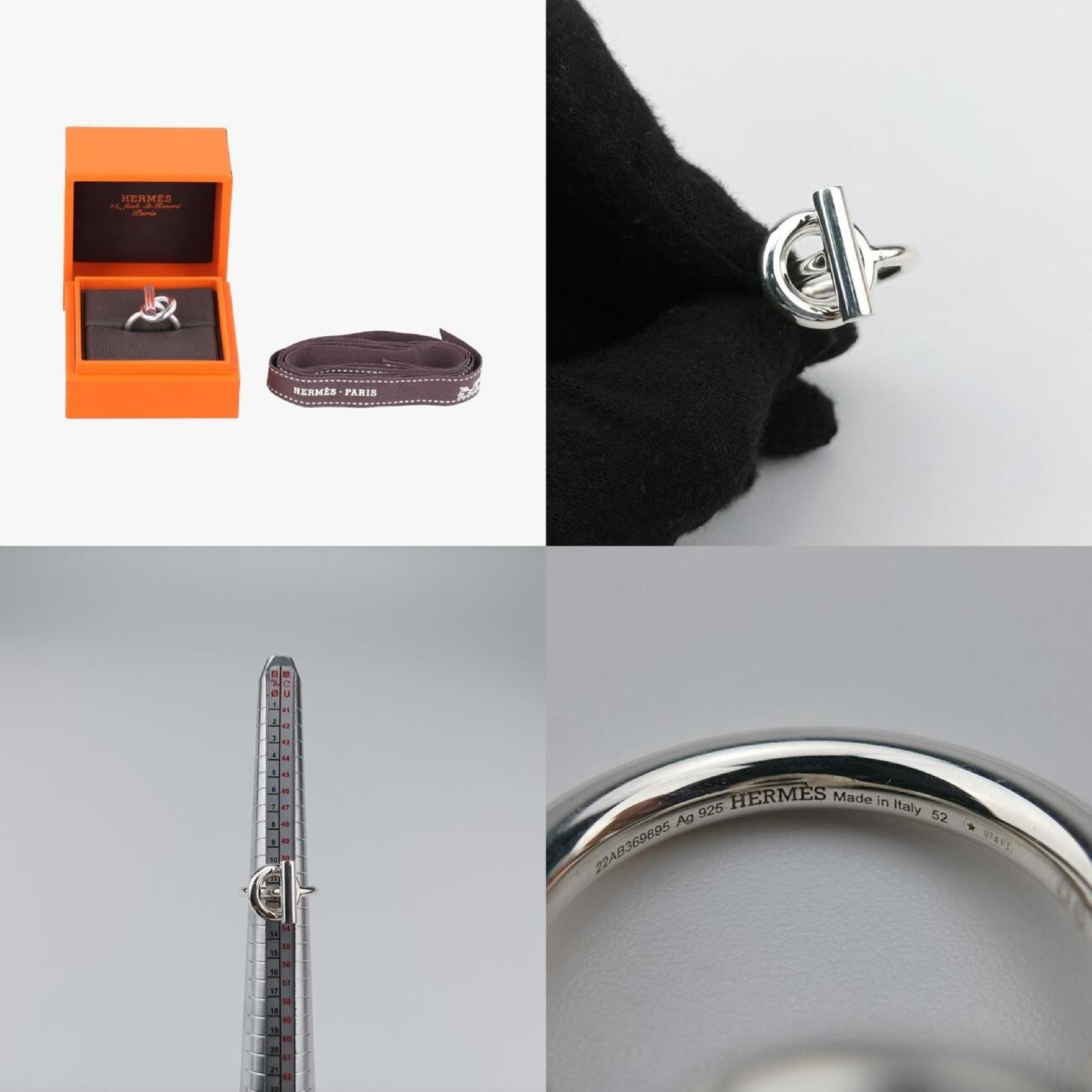 HERMES Echappé Silver Ag92522AB369895 Ring