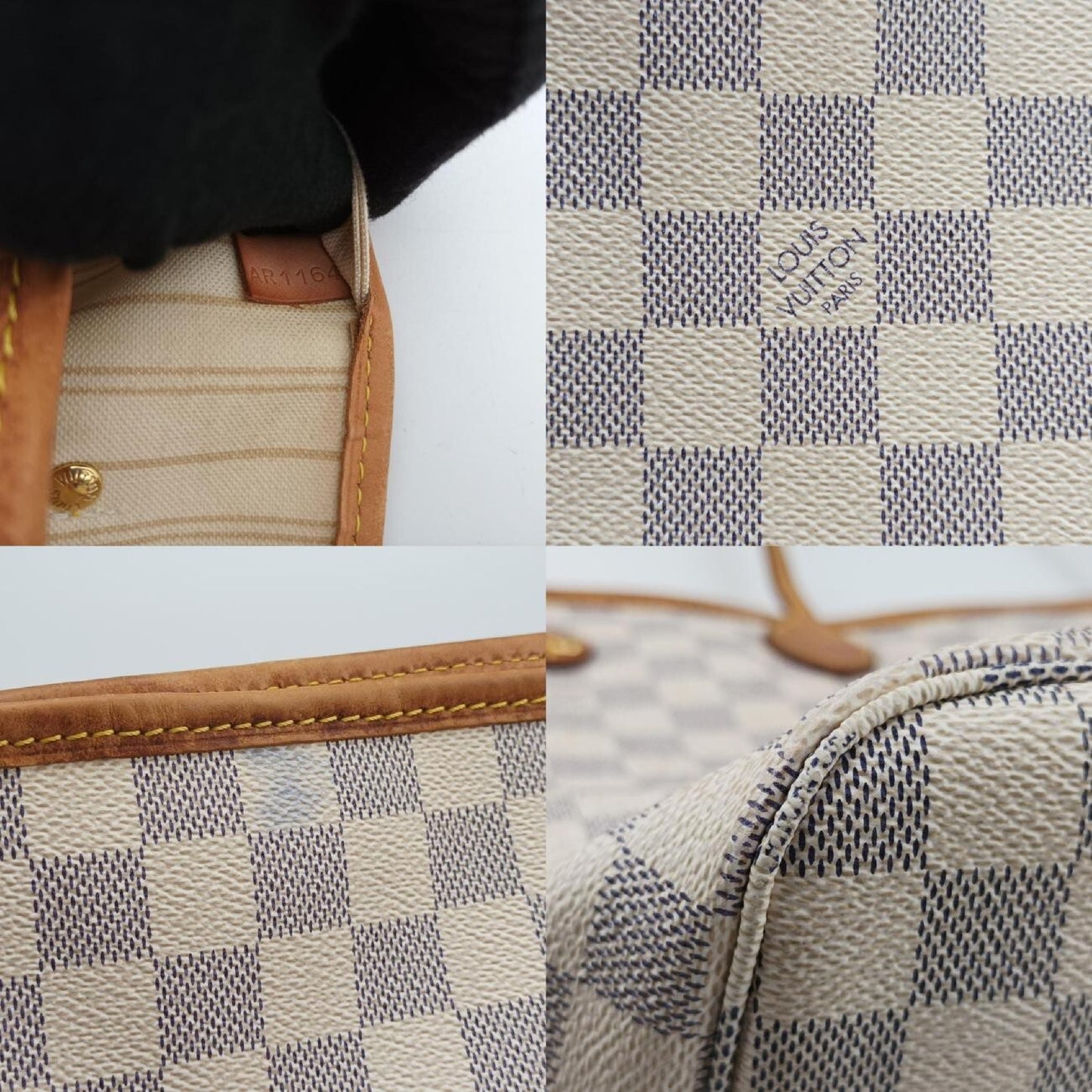 LOUIS VUITTON Neverfull MM Azur Damier Canvas N51107AR1164 Handbag