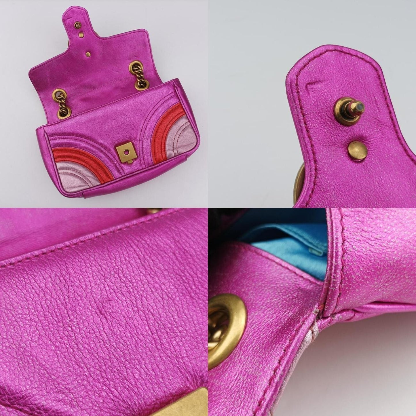 GUCCI GG Marmont Multicolor Leather Shoulder Bag 446744H027956628