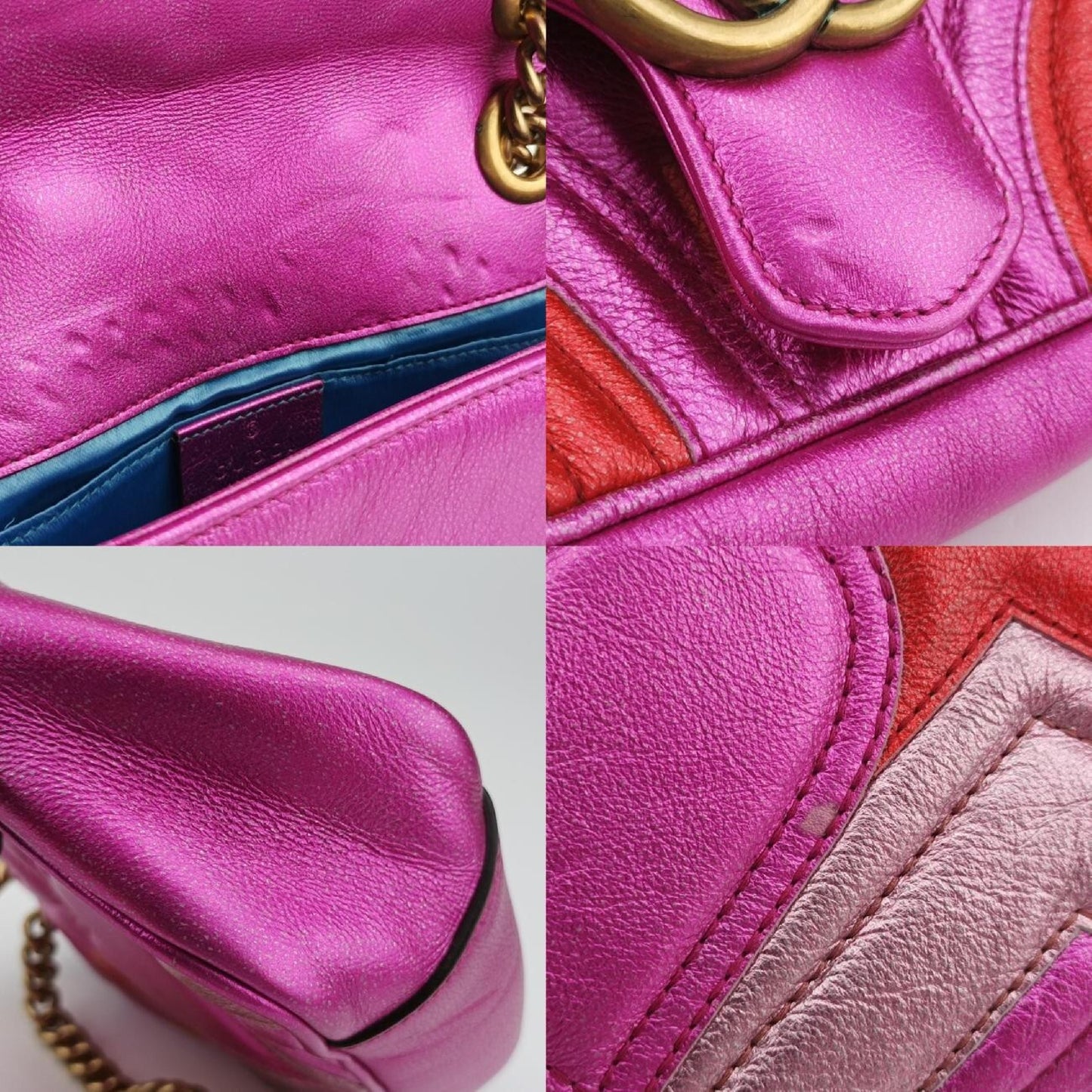 GUCCI GG Marmont Multicolor Leather Shoulder Bag 446744H027956628