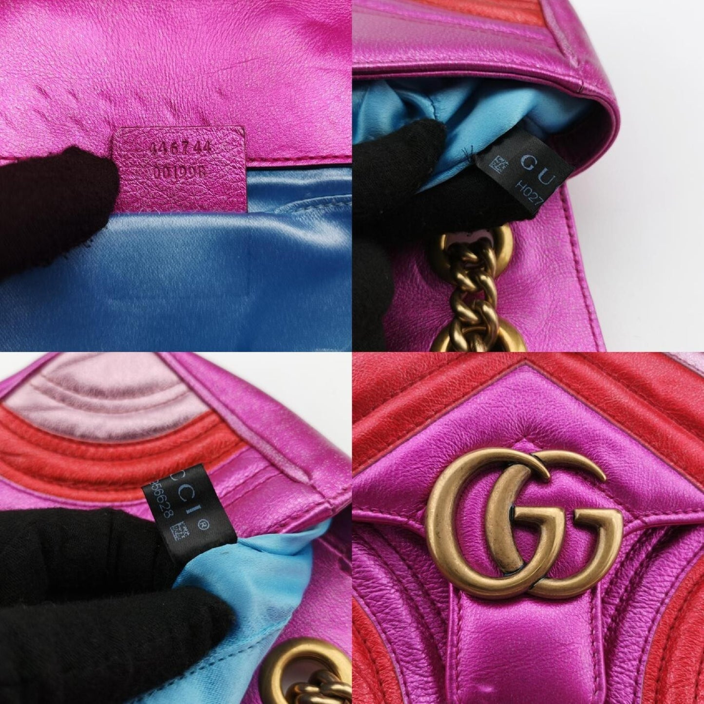 GUCCI GG Marmont Multicolor Leather Shoulder Bag 446744H027956628