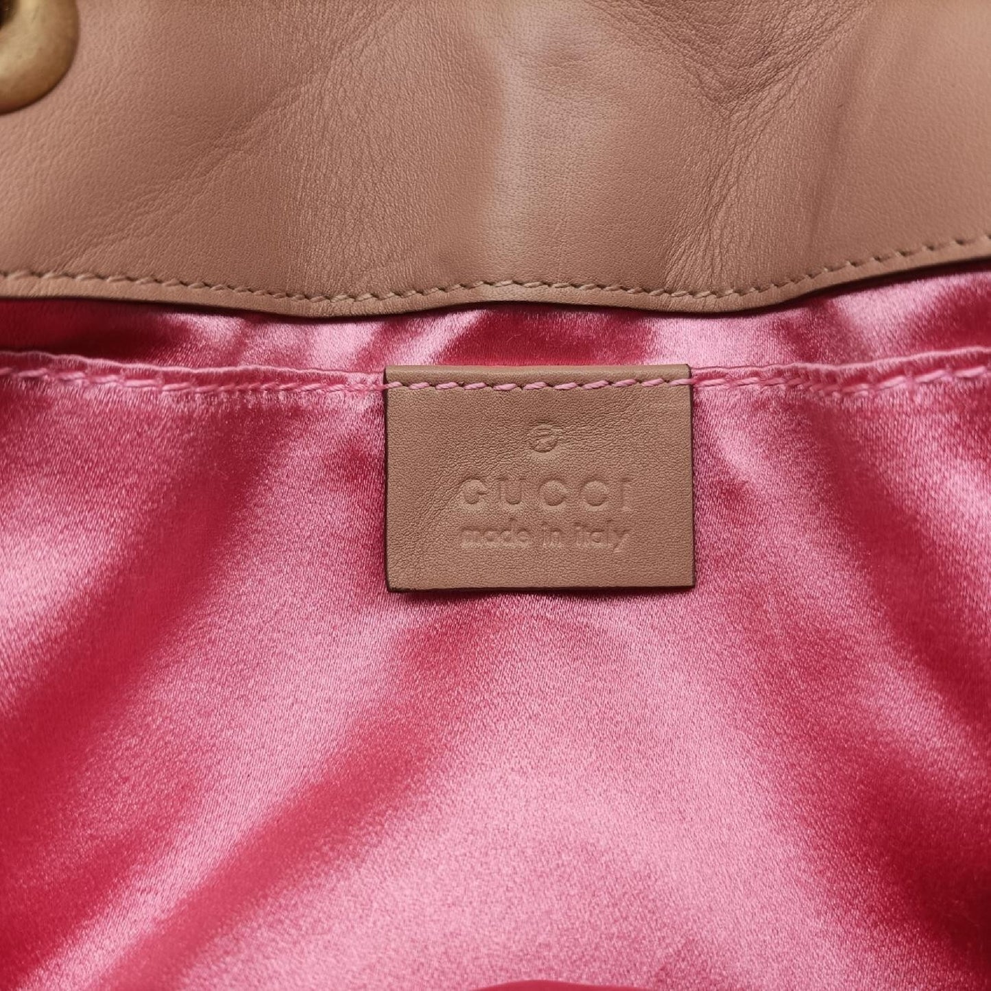 GUCCI GG Marmont Gold Leather Shoulder Bag 446744F021447924
