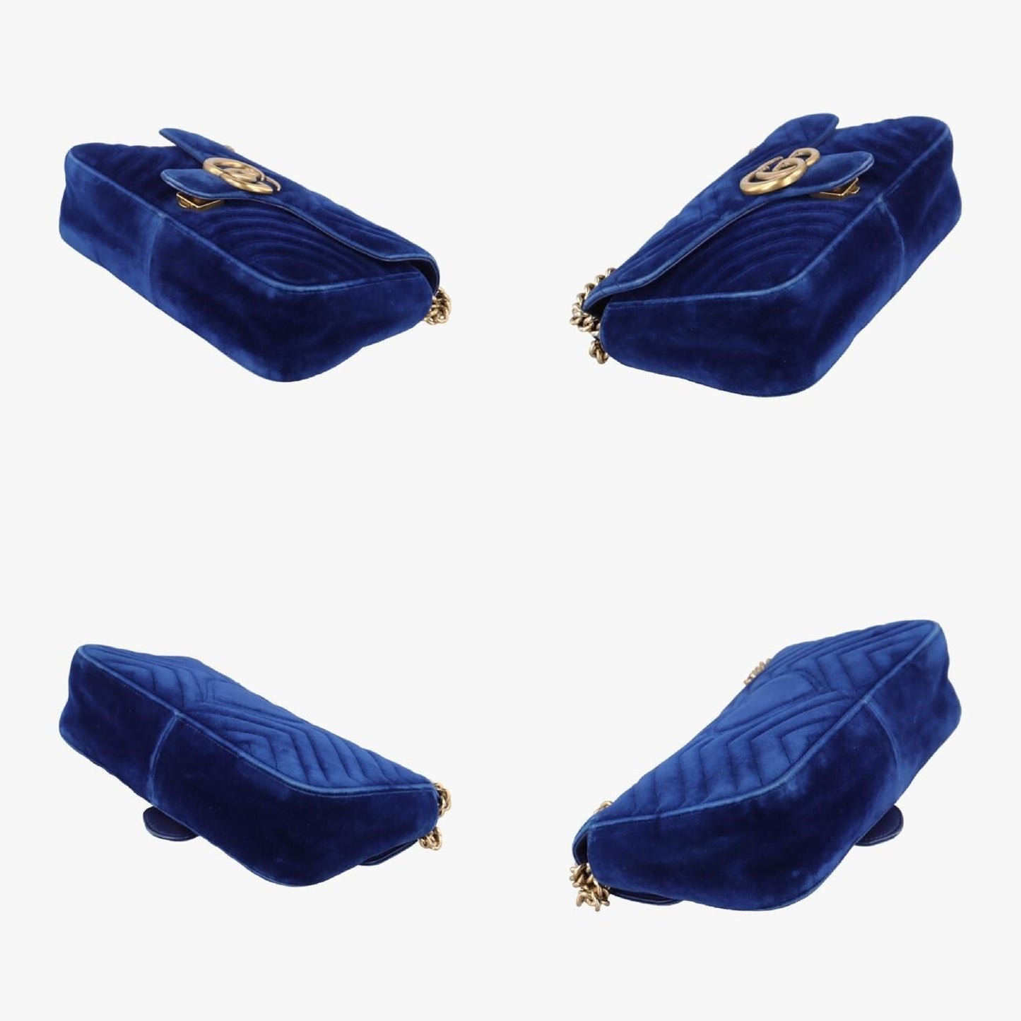 GUCCI GG Marmont Blue Velvet Shoulder Bag 443497A026082601