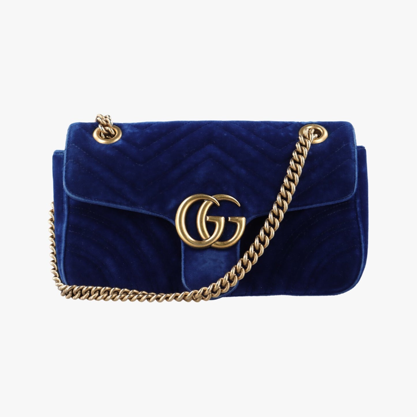 GUCCI GG Marmont Blue Velvet Shoulder Bag 443497A026082601
