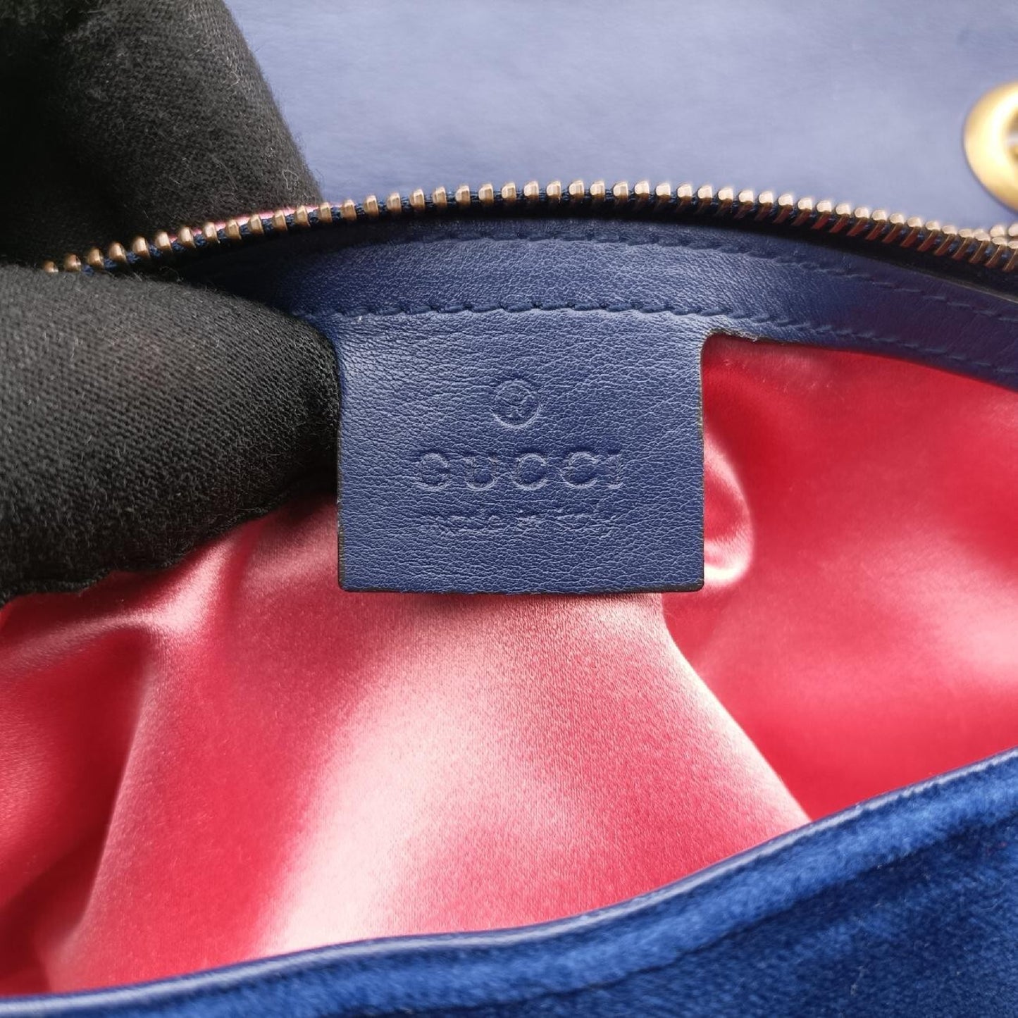 GUCCI GG Marmont Blue Velvet Shoulder Bag 443497A026082601