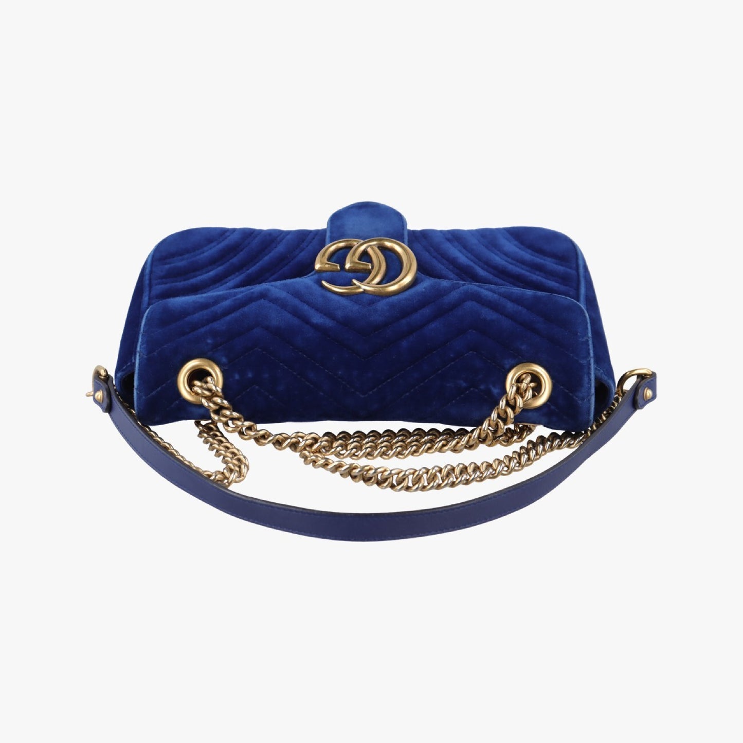GUCCI GG Marmont Blue Velvet Shoulder Bag 443497A026082601