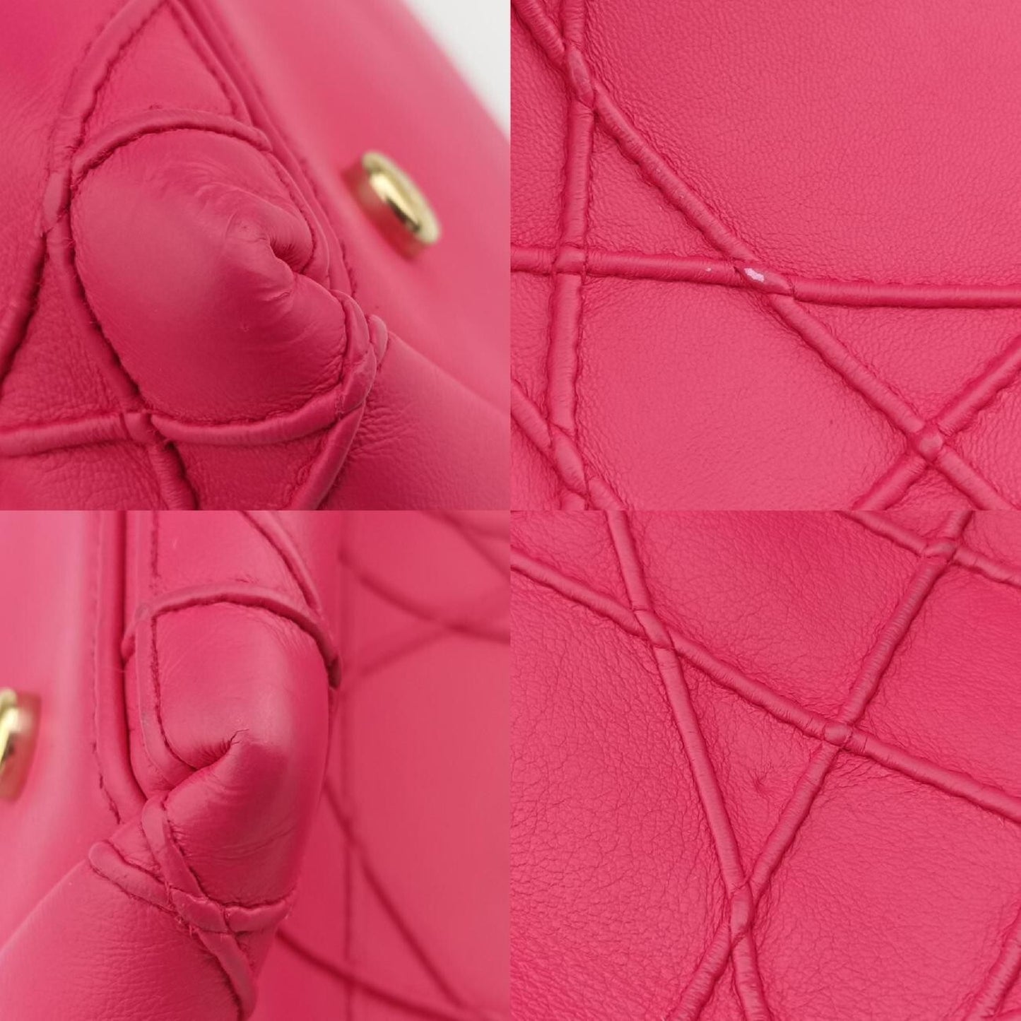 Dior Granville Rose Red Lambskin 12-MA-0153 Handbag