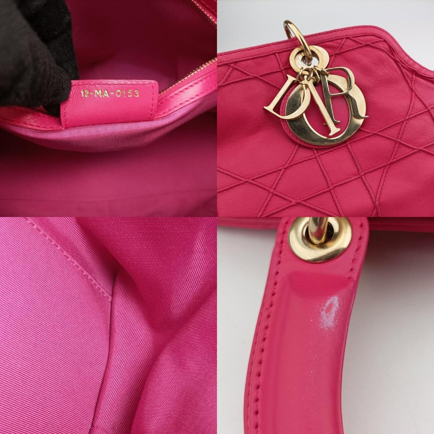 Dior Granville Rose Red Lambskin 12-MA-0153 Handbag