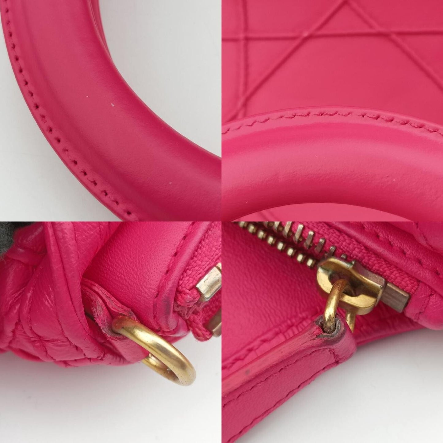 Dior Granville Rose Red Lambskin 12-MA-0153 Handbag