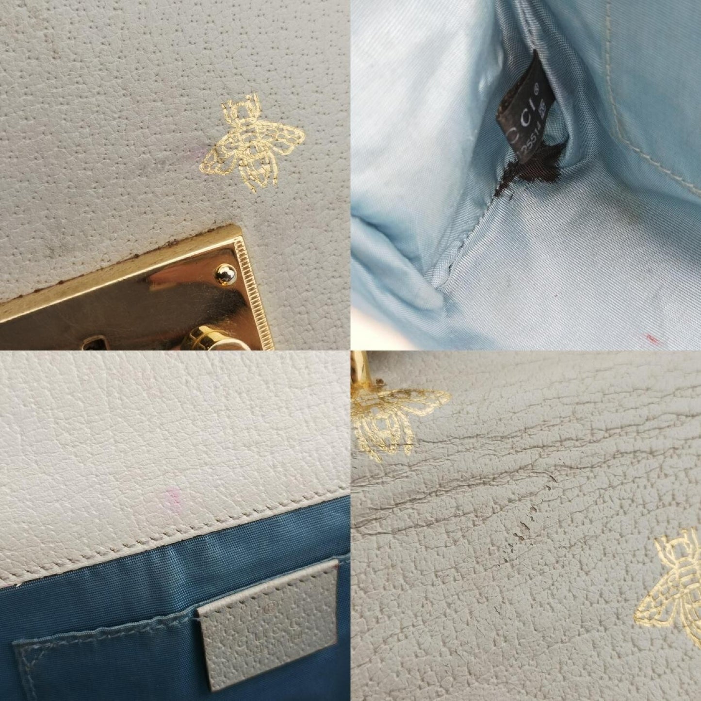 GUCCI Padlock White Leather Shoulder Bag 432182G031125514