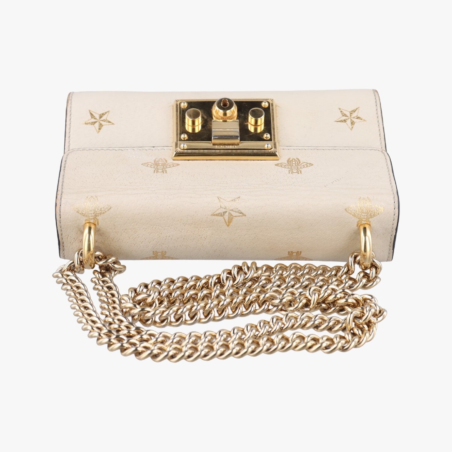 GUCCI Padlock White Leather Shoulder Bag 432182G031125514