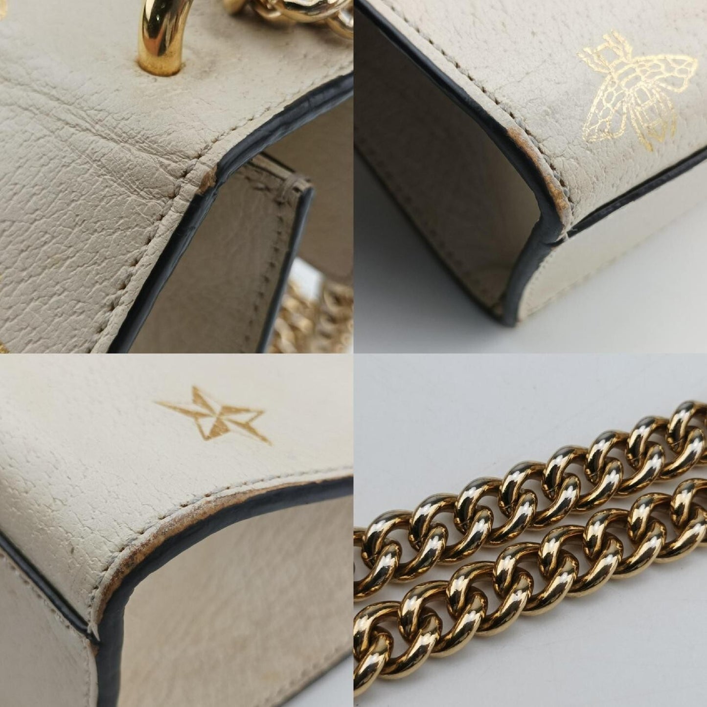 GUCCI Padlock White Leather Shoulder Bag 432182G031125514