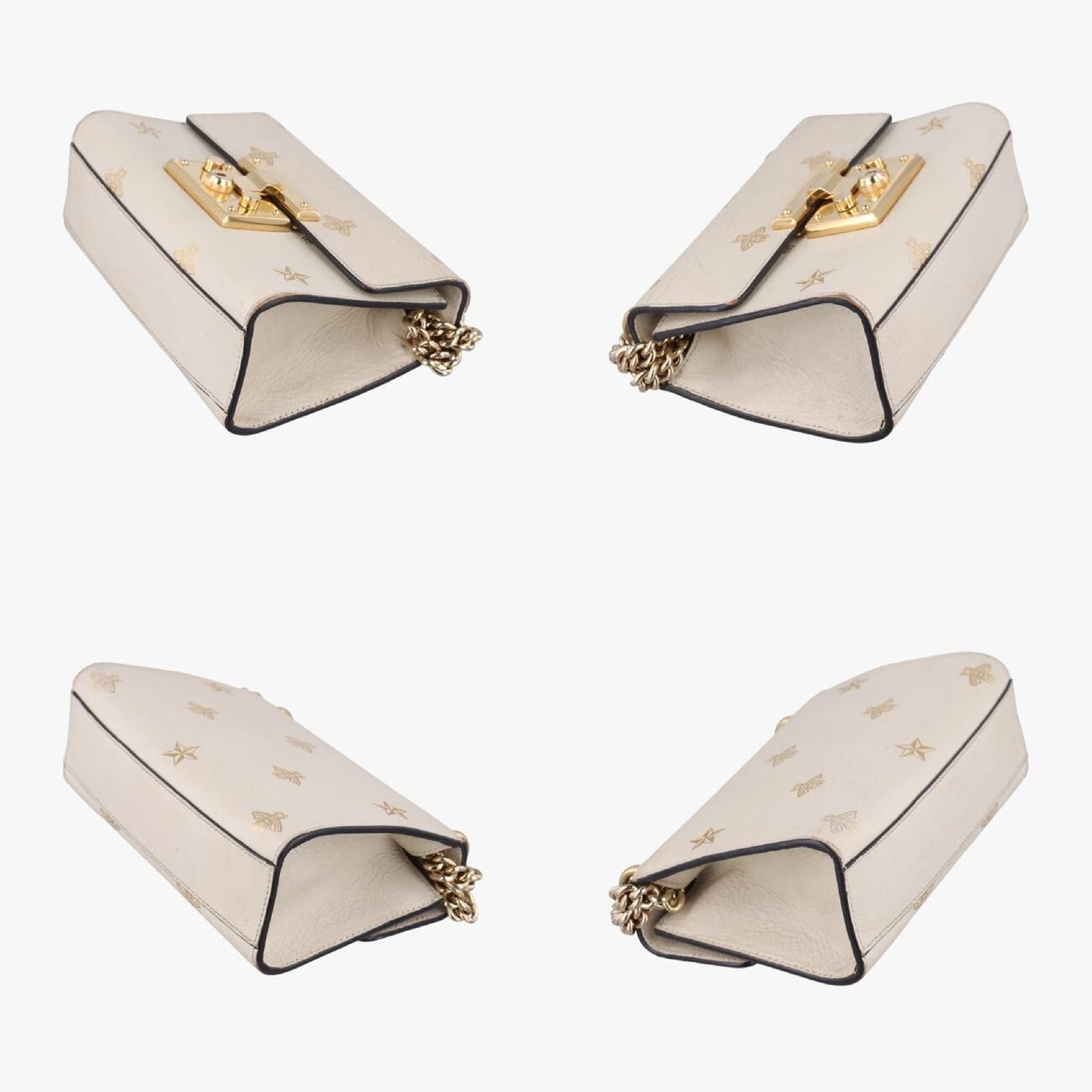 GUCCI Padlock White Leather Shoulder Bag 432182G031125514