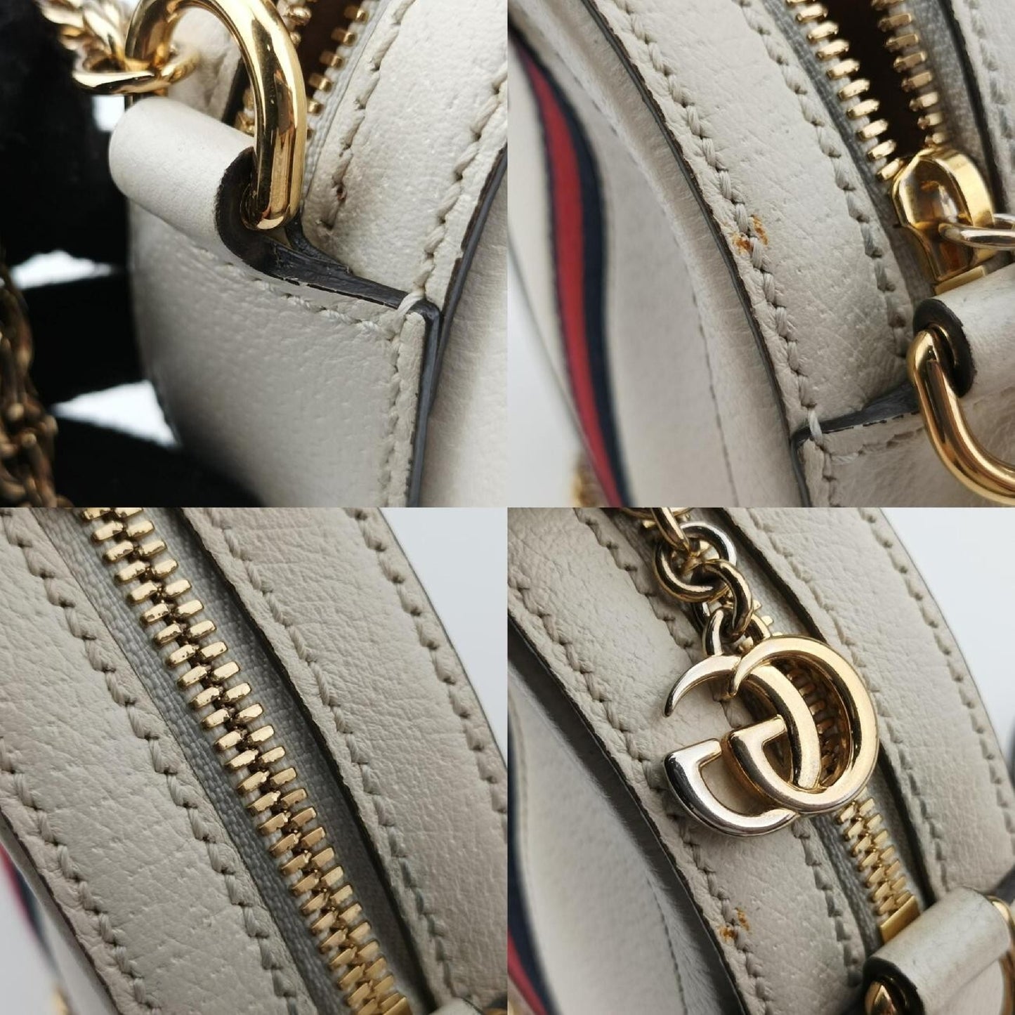 GUCCI Ophidia White Leather Shoulder Bag 550618G029699268