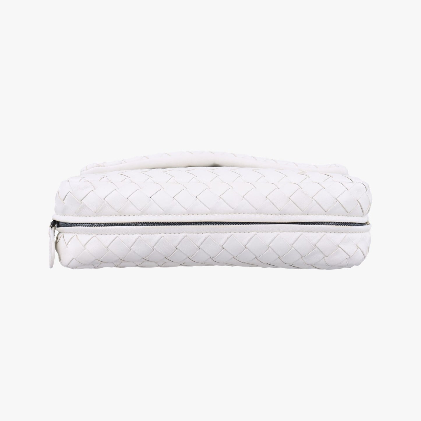 BOTTEGA VENETA Intrecciato Olympia White Lambskin Shoulder Bag B05177832N