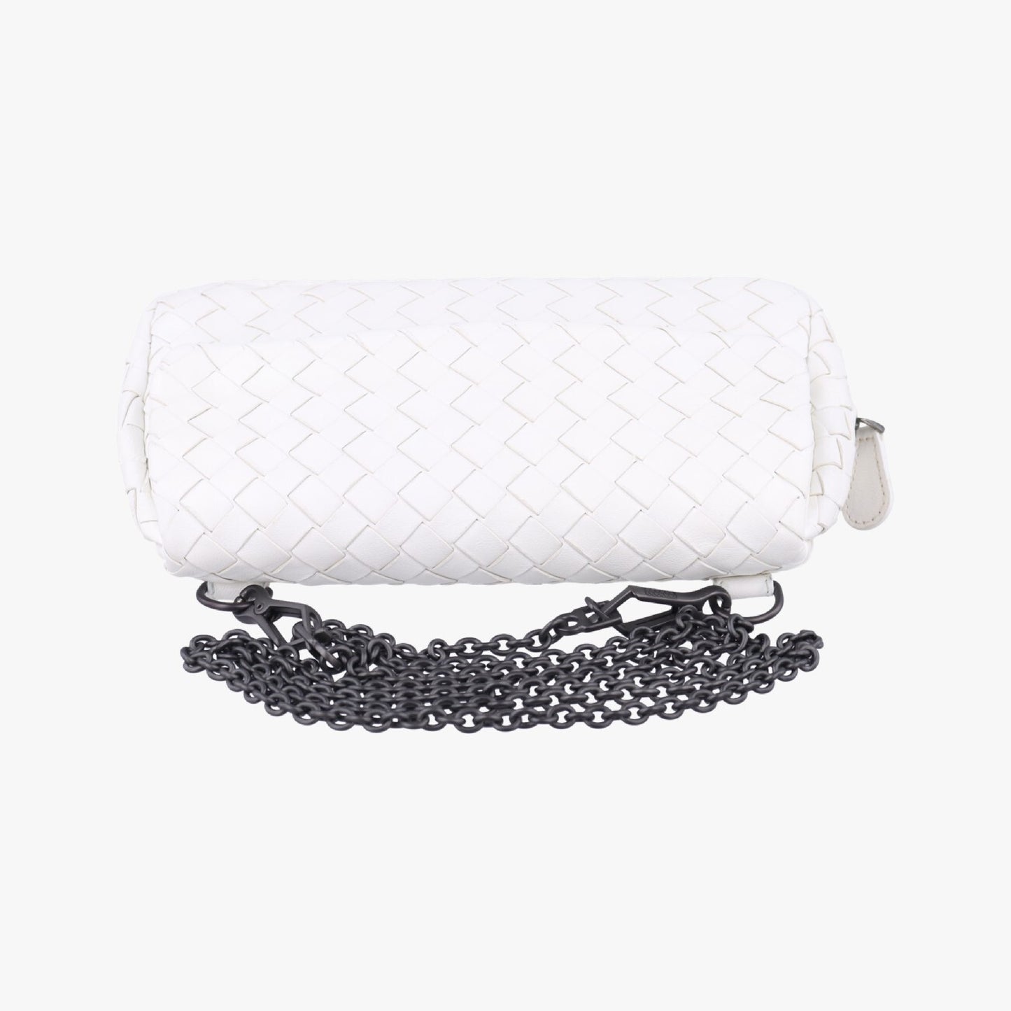 BOTTEGA VENETA Intrecciato Olympia White Lambskin Shoulder Bag B05177832N