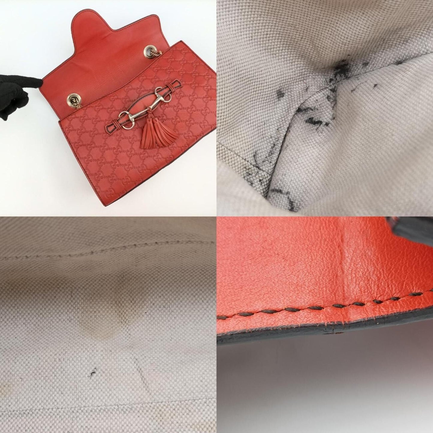 GUCCI Emily Orange Leather Shoulder Bag 295402H014759886