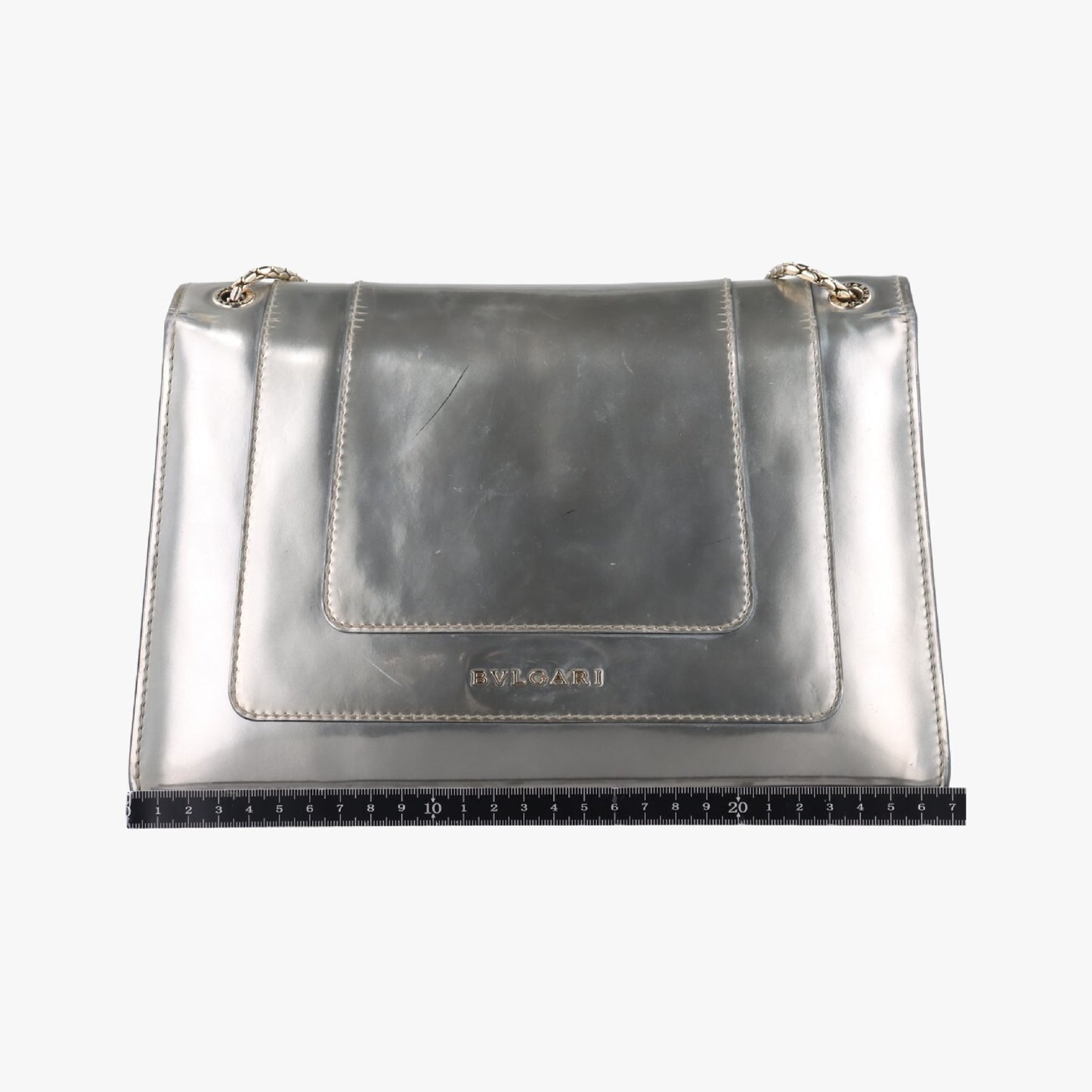 BVLGARI Serpenti Forever Silver Patent DA.D18.39793 Shoulder Bag