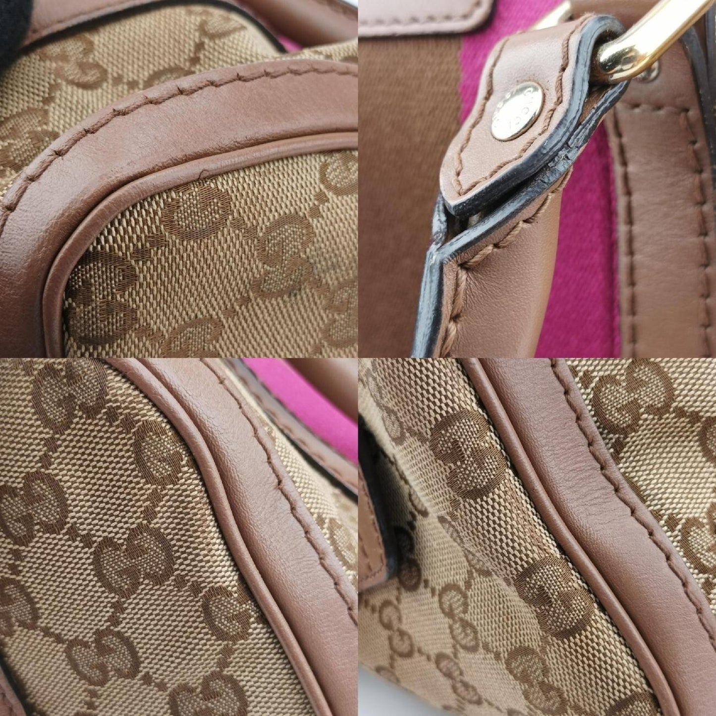 GUCCI Sherry Line Multicolor Leather and Canvas Shoulder Bag 269876G015261254