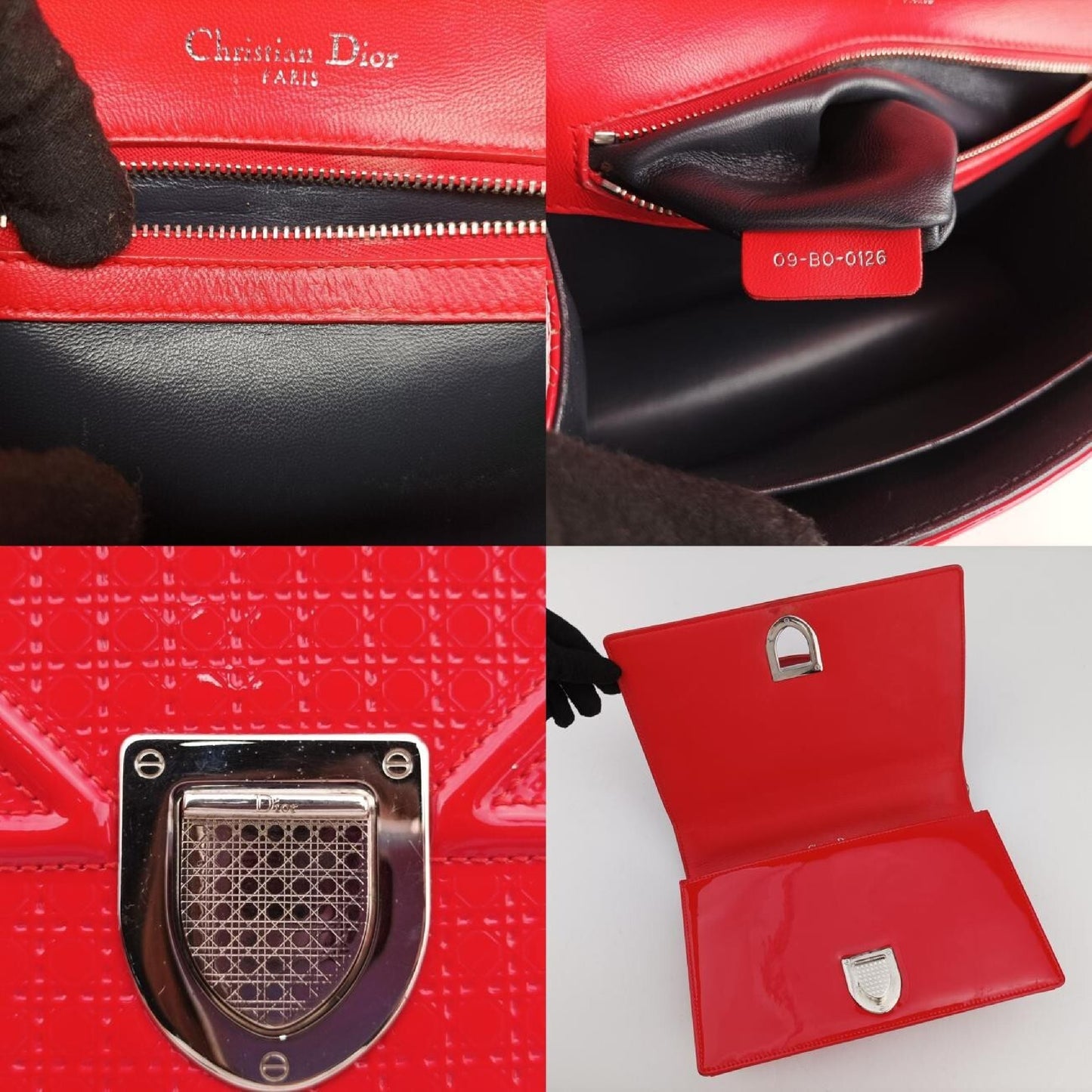 Dior Diorama Red Leather 09-BO-0126 Shoulder Bag