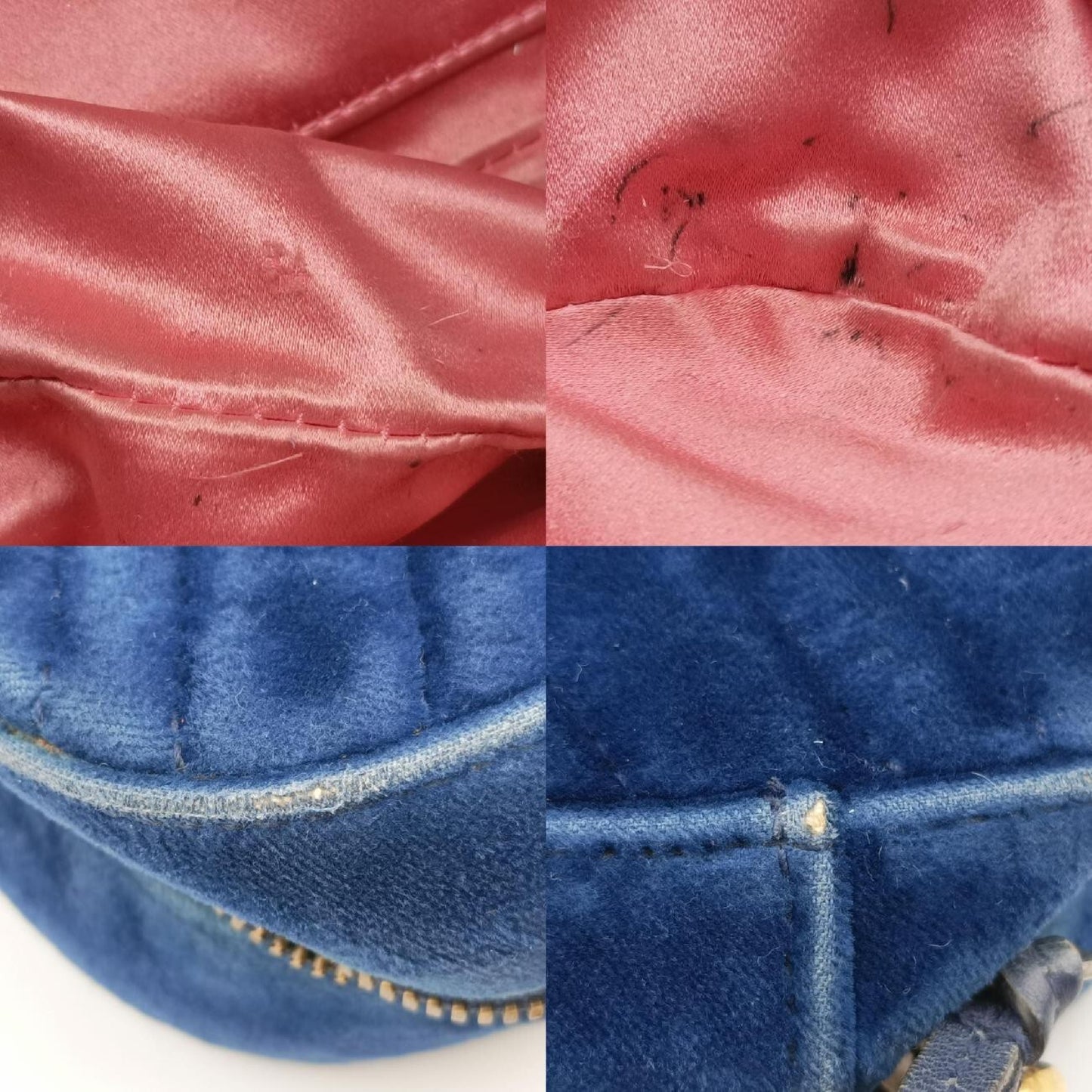 GUCCI GG Marmont Blue Velvet Shoulder Bag 447632E025162238