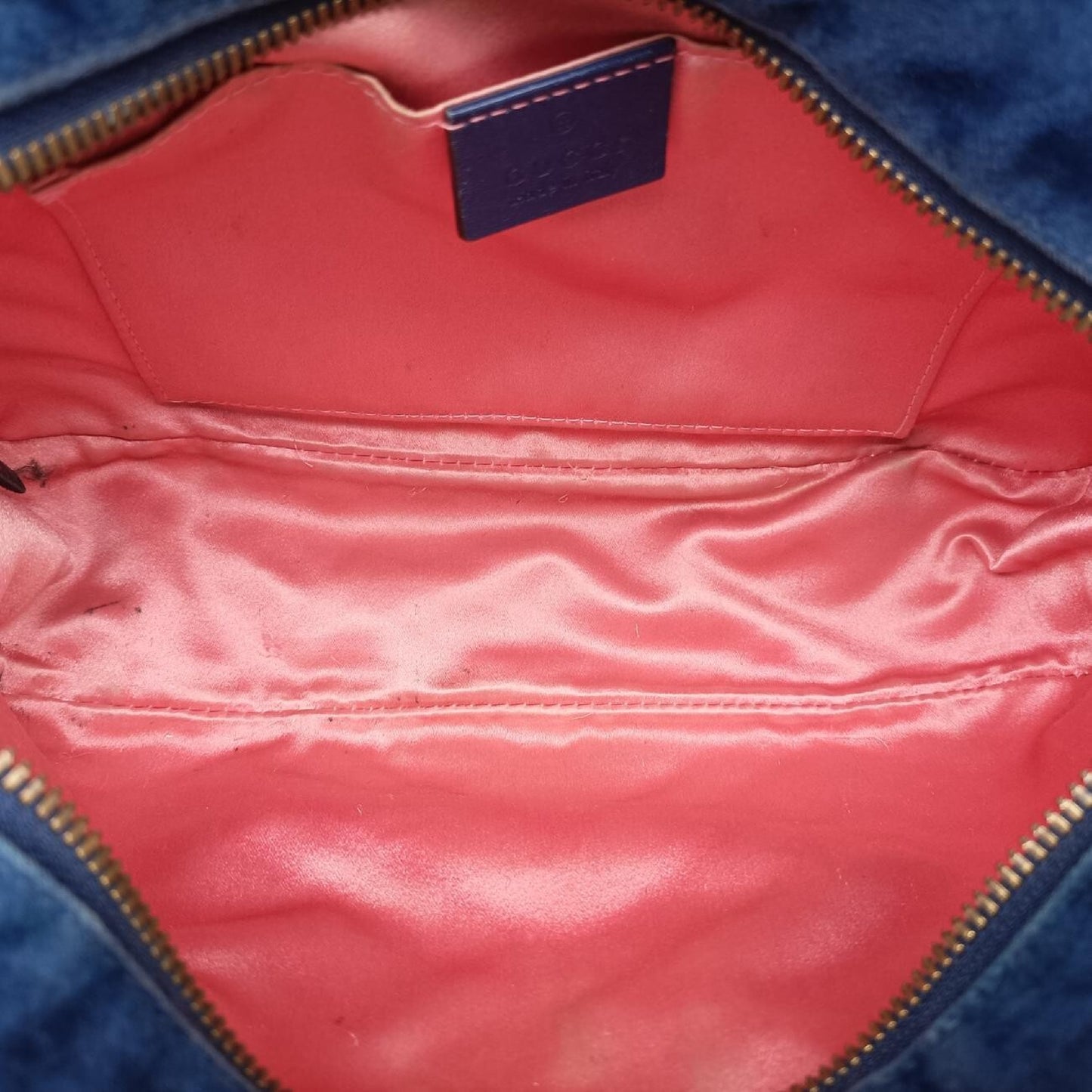 GUCCI GG Marmont Blue Velvet Shoulder Bag 447632E025162238