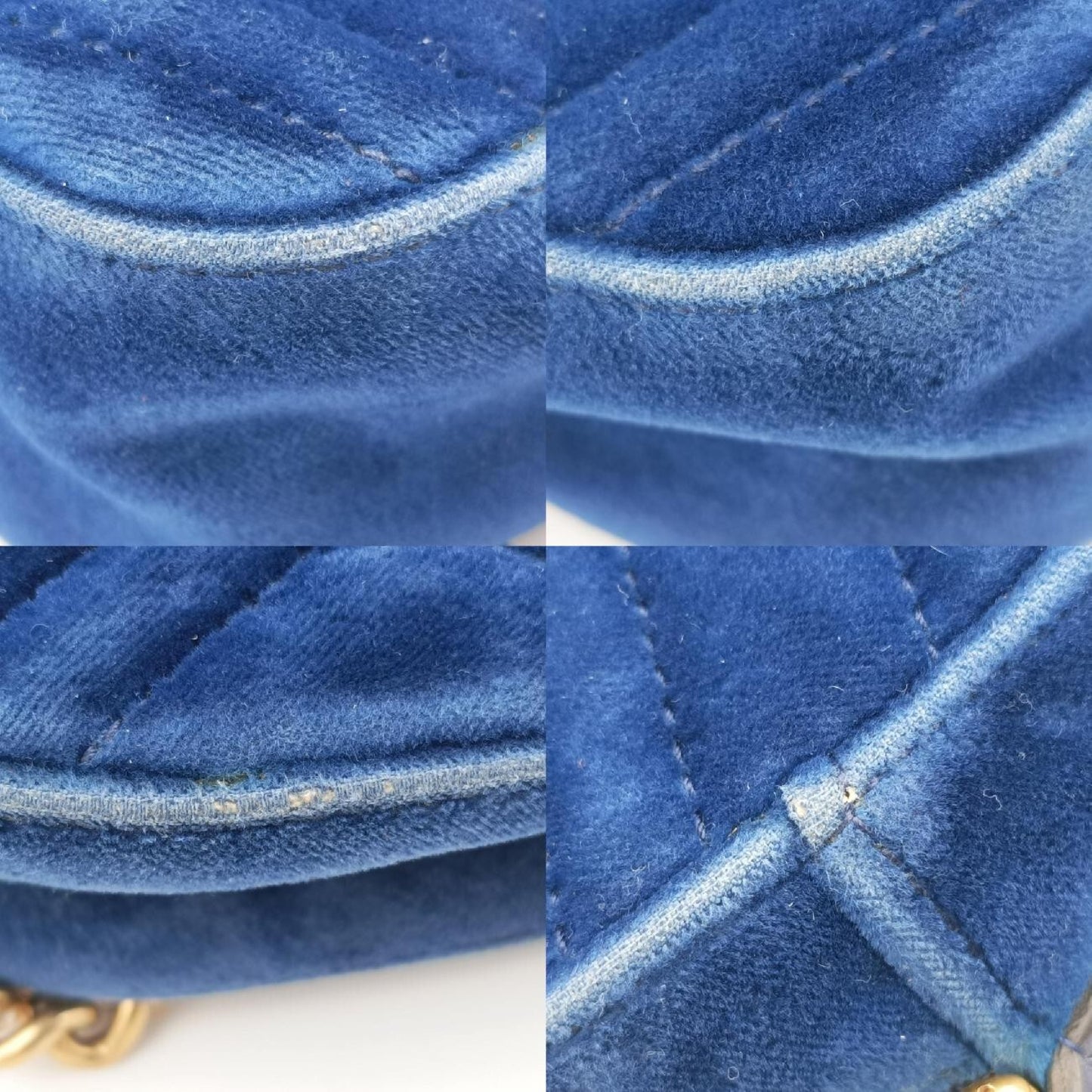GUCCI GG Marmont Blue Velvet Shoulder Bag 447632E025162238