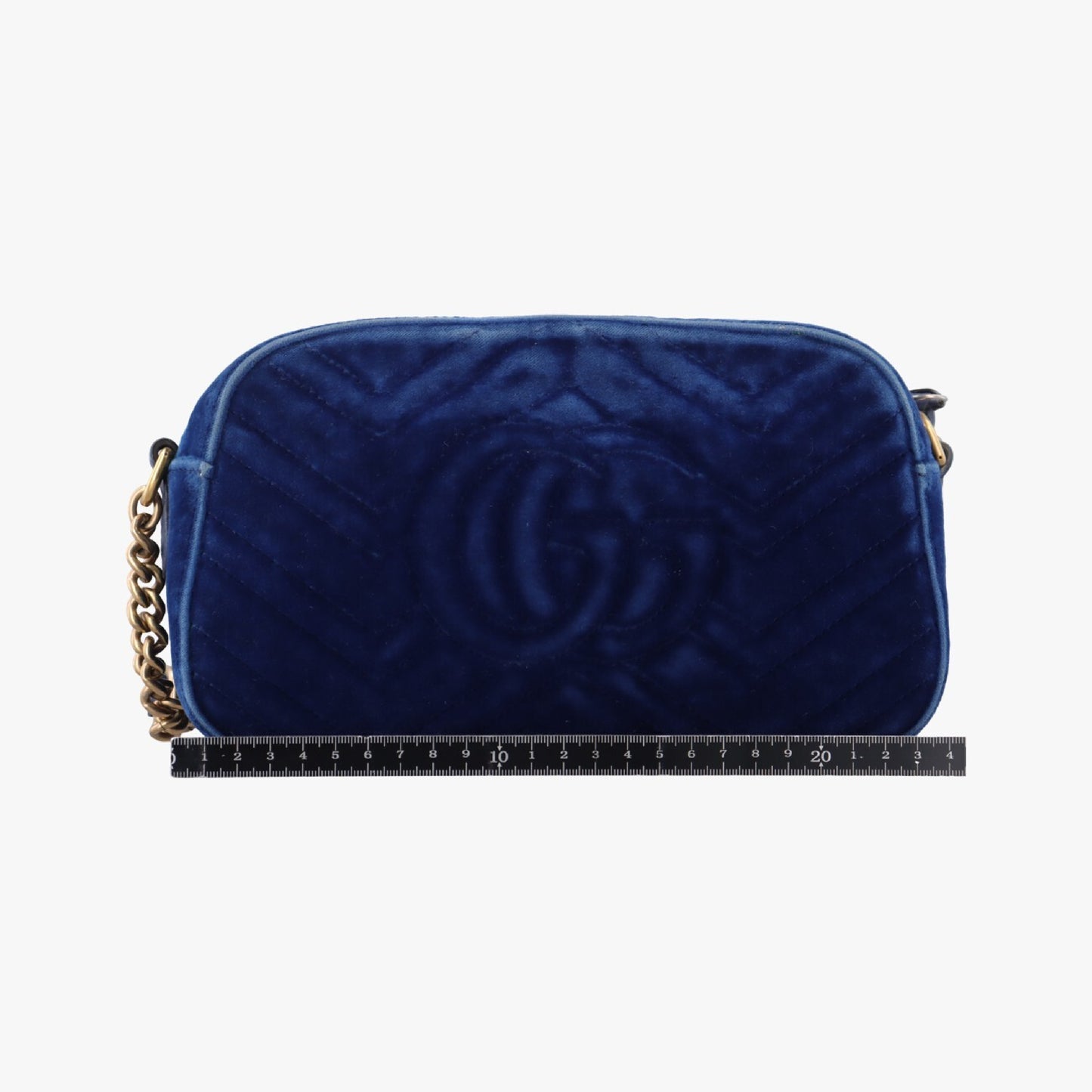 GUCCI GG Marmont Blue Velvet Shoulder Bag 447632E025162238