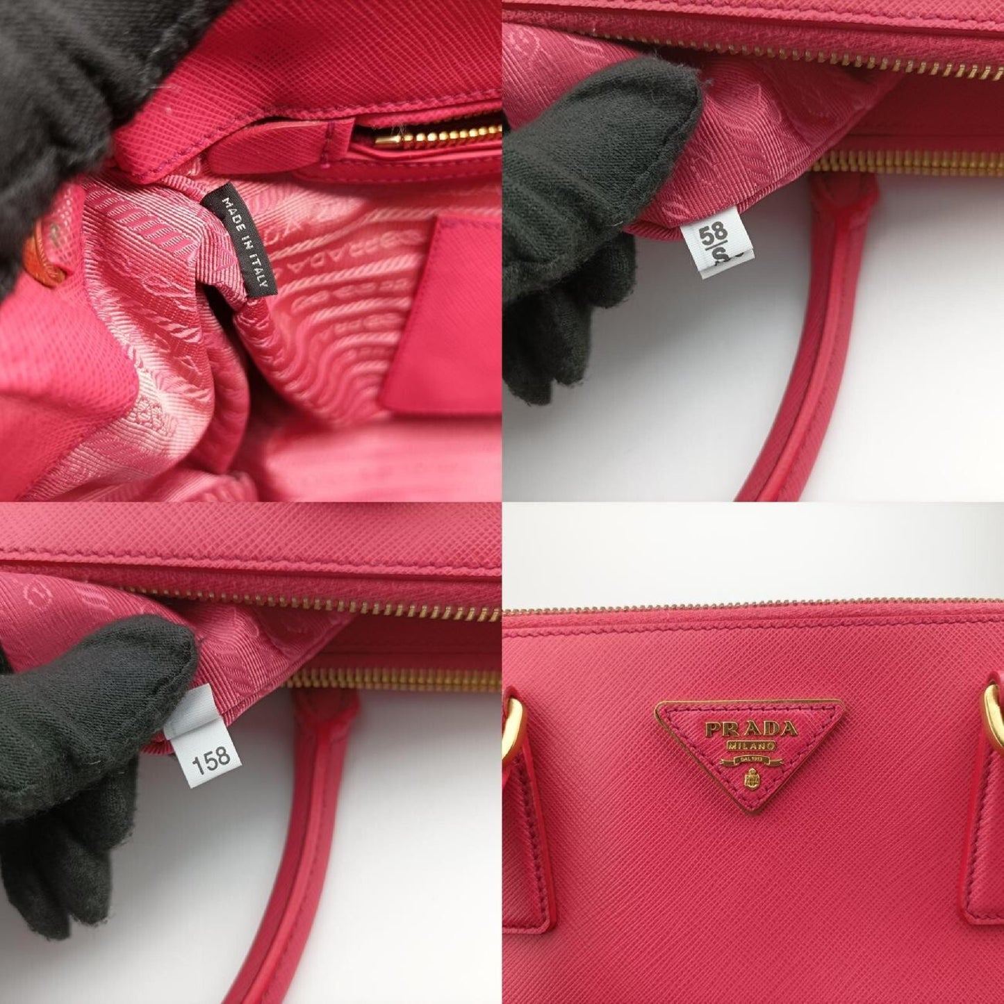 PRADA Galleria Rose Red Saffiano Leather Shoulder Bag BN227458/S 158