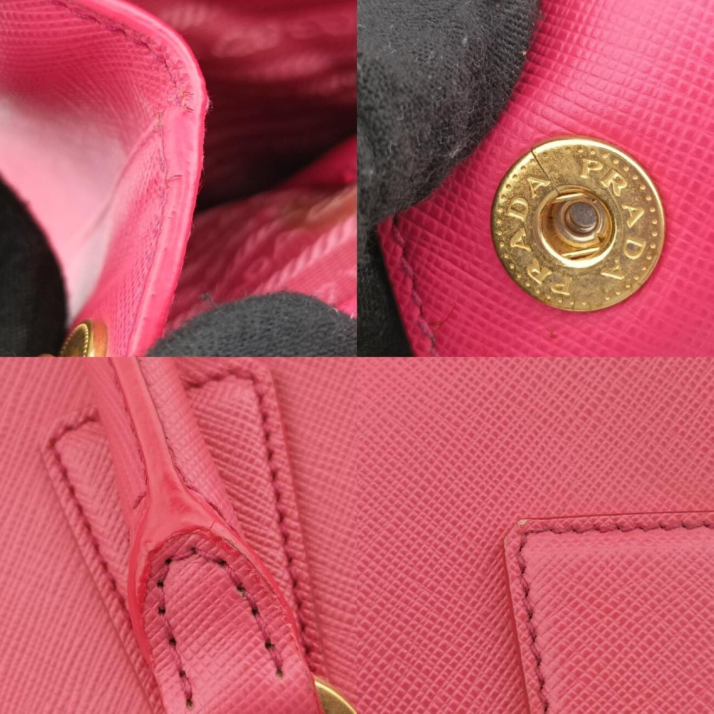 PRADA Galleria Rose Red Saffiano Leather Shoulder Bag BN227458/S 158